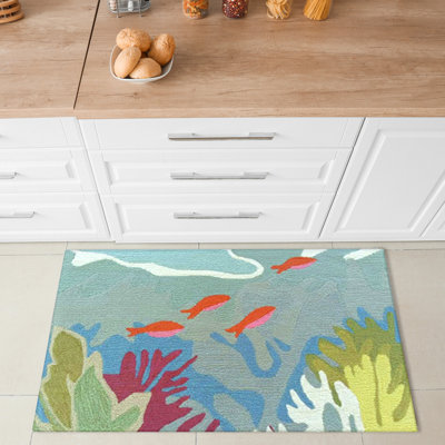 Tapis bleu touffeté à la main Hemsworth