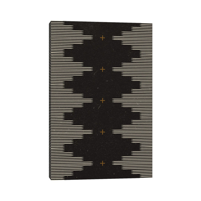 Southwestern Minimalist in Black, White & Camel 1 Piece Wrapped Canvas Wall Art, 101.6 cm H x 66.04 cm W x 3.175 cm D