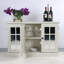 Armoire de rangement avec 3 portes en miroir en acrylique, buffet avec tablettes réglables, fabriquée avec des stratifiés décoratifs et un support en panneau de fibres à densité moyenne-990179996
