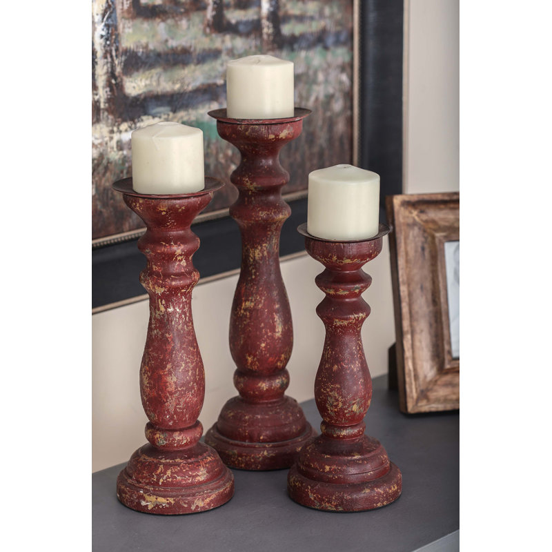 Wood Tabletop Candlestick