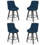 Tabouret de bar et de comptoir pivotant en bois massif Malakeh-100865014-100865018