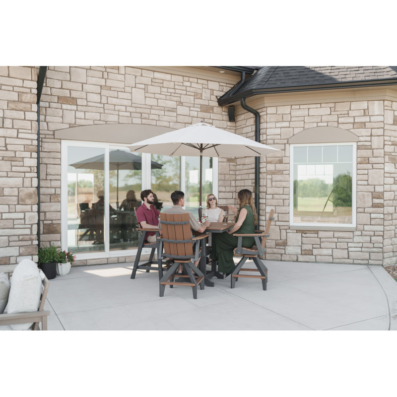 SOL Outdoor Bar Stool, White, Driftwood Grey