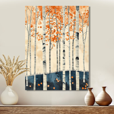 Bouleaux au crépuscule - Tableau sur toile encadrée Forêt d'orangers