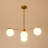 4-Light Contemporary Brass Sputnik Chandelier with Opal Glass Globe Shades (30.7")