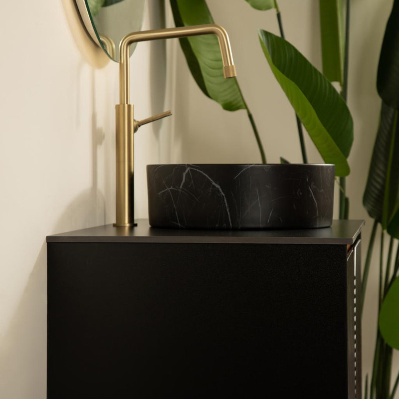 Ensemble de meuble-lavabo flottant avec lavabo mural 30 po RUBEN, Noir, 30", Noir