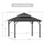 Pavillon de jardin à toit rigide 12 pi x 12 pi Hamilton avec lumières solaires auto-alimentées, moustiquaire et crochet pour auvent-115747840