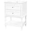 Meuble-lavabo de 24 po avec lavabo en céramique, rangement rétro à 2 tiroirs, tablette ouverte, tablette et tiroirs à finition ultrabrillante