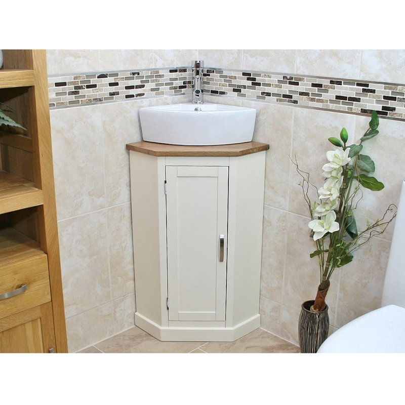 Cousin 390mm Single Bathroom Vanity with Vessel Ceramic Basin, White