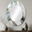 Géode abstraite or et marbre blanc V - Miroir décoratif abstrait ovale sur métal-1840851311