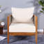 Chaises d'appoint d'extérieur modernes, baignoire en bois d'acacia, teck et beige