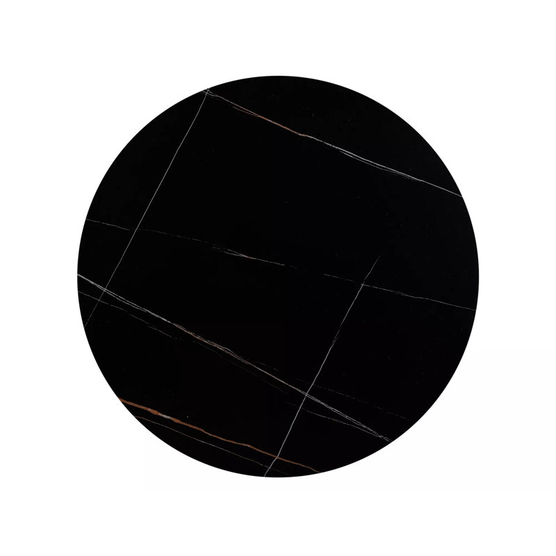 Errill 60 cm Round Dining Table, 105cmH x 60cmL x 60cmW, Black