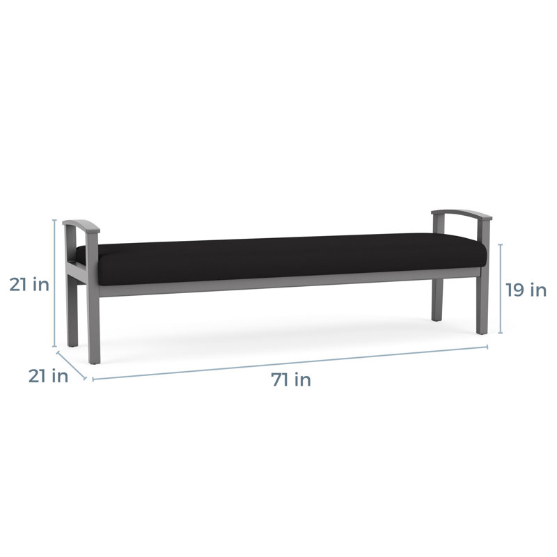Banc en bois massif Amherst, Étain, Visite libre noire