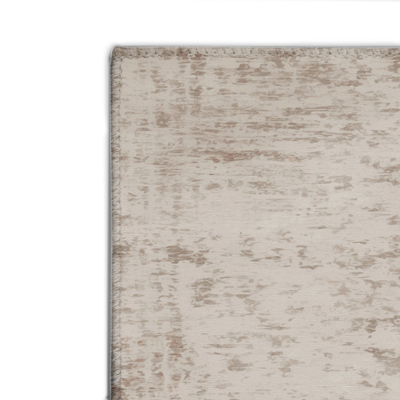Abstract Beige Indoor and Outdoor Area Rug, Rectangle 4' x 6'