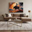 Art mural sur toile noir Southwestern Animals Bull Rider 9-967353134