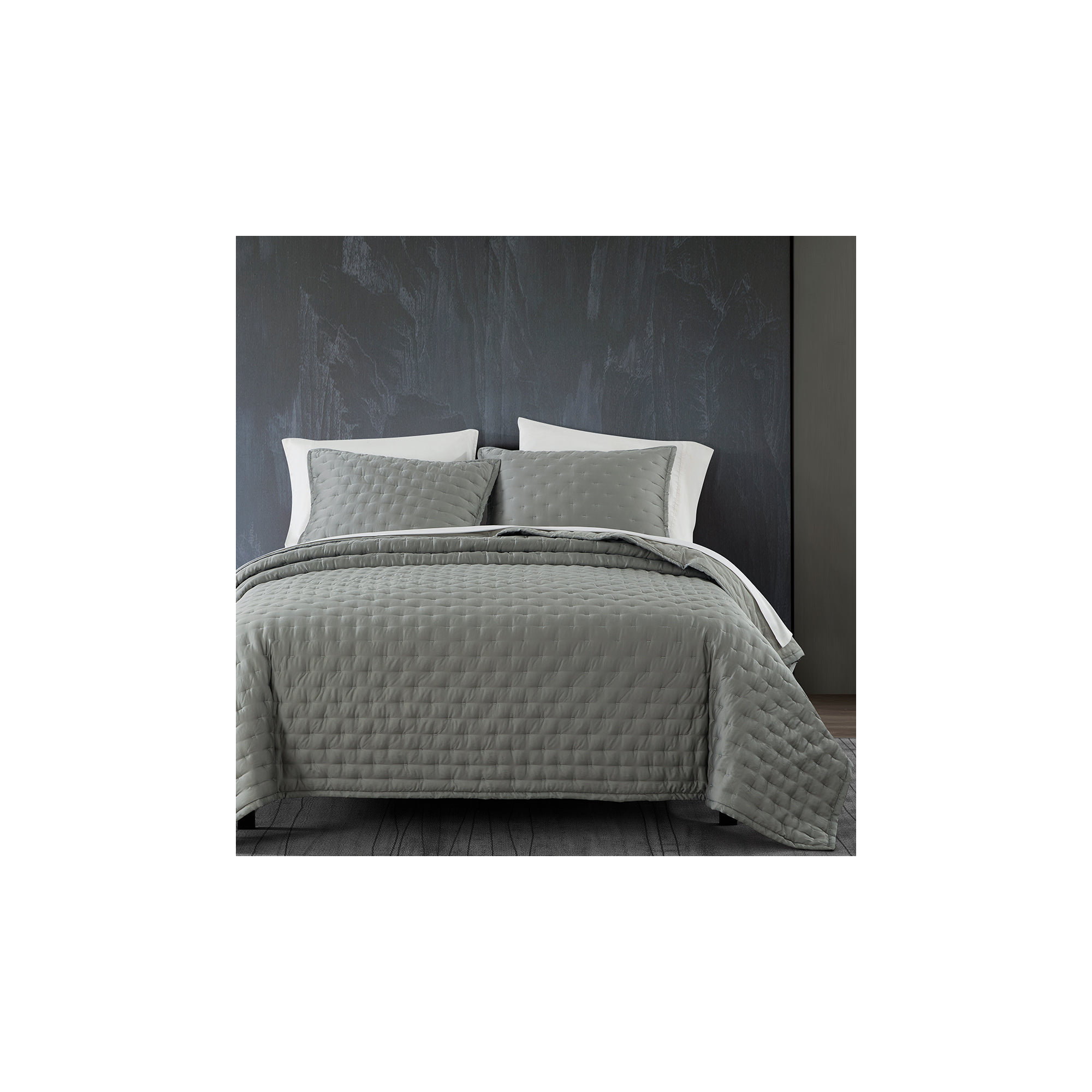 Brockham Premium 100% Lyocell Silky Soft Quilted Modern Contemporary Pillow Sham, Sage, King