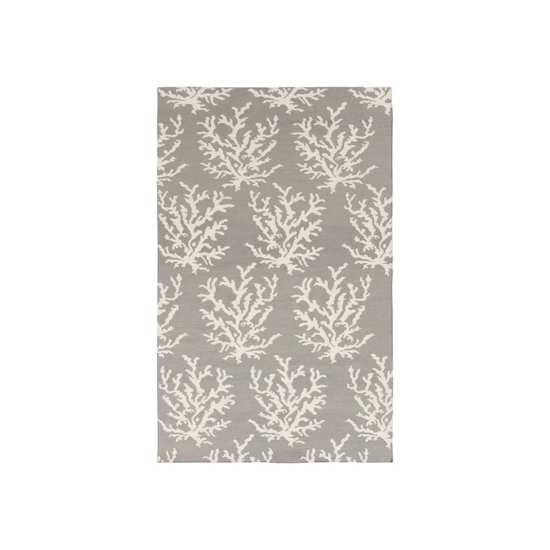 Tapis ivoire / brun clair en laine tissée à la main Byard, Rectangle 8 pi x 11 pi