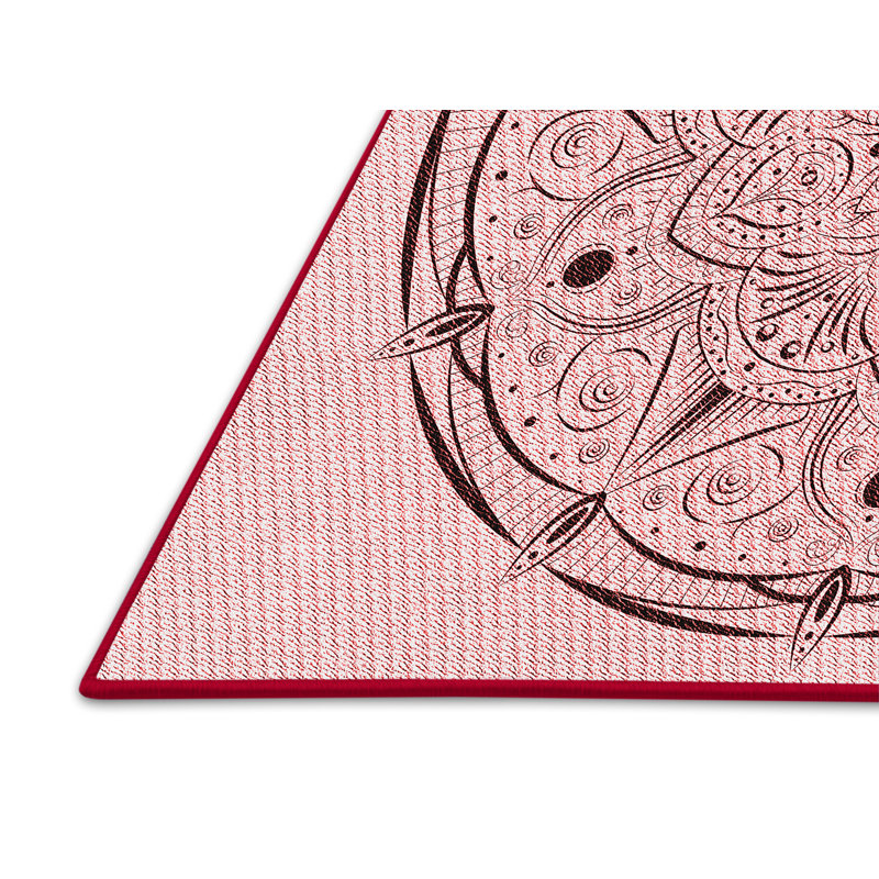 Tapis à motif oriental rose, Rectangle 2 pi x 4 pi