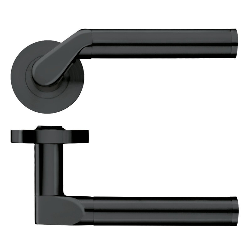 Venus Latch Door Handle, Oscuro Matt Black