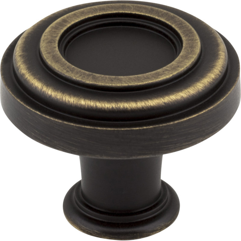 Lafayette Mushroom Knob, Antique Brushed Satin Brass