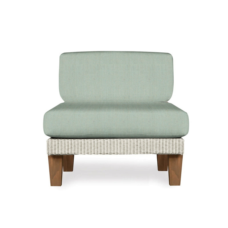 Catalina Outdoor Teak Lounge Chair, Beach Navy, Linen