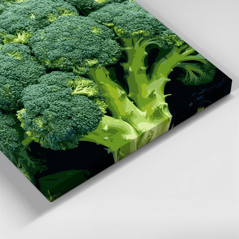 Art mural sur toile vert légumes broccoli, H 24 po x l 36 po