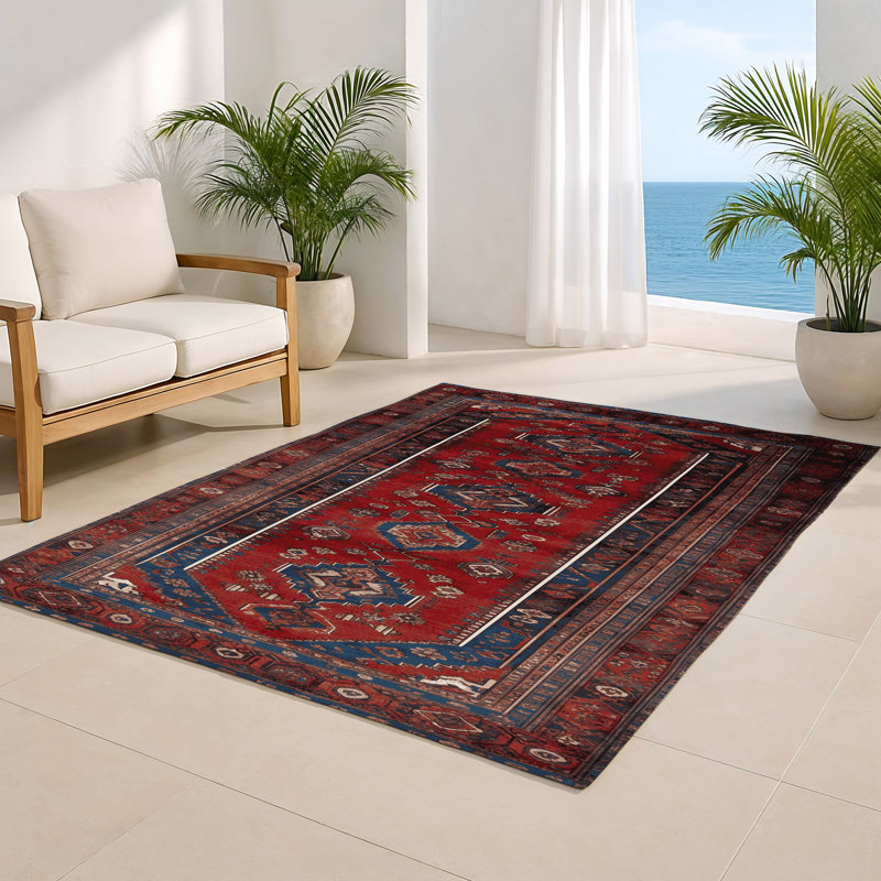 Tapis d'intérieur et d'extérieur brun Persian, Rectangle 4pi x 6 pi