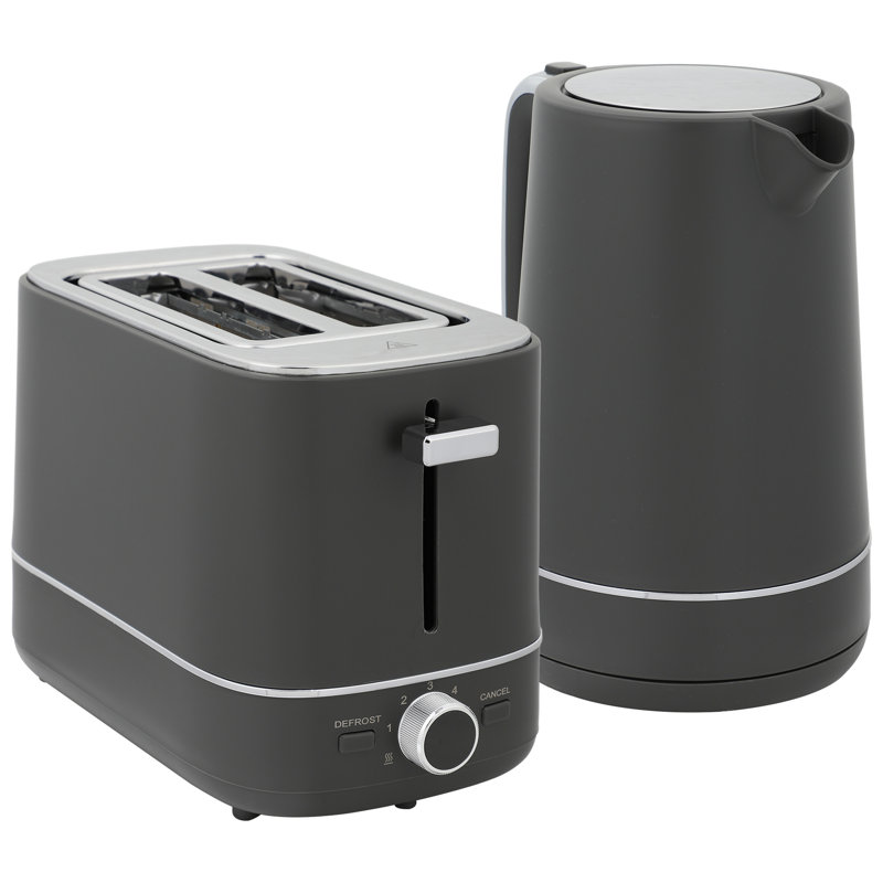 Kettle and Toaster Set, Grey