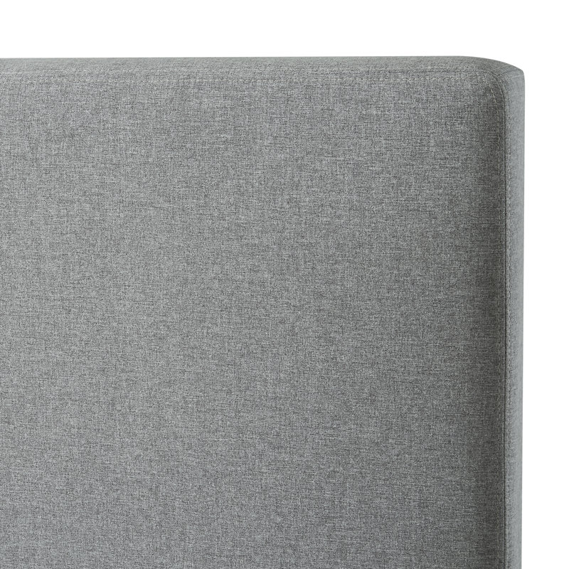 Lit plateforme tapissier Inza, Gris, Grand