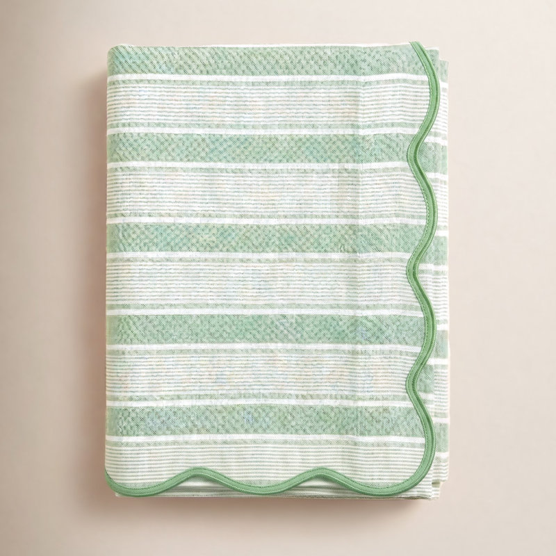Cabana Stripe 60" x 120" Tablecloth, Seagrass