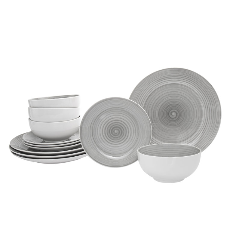 Spiral 12 Piece Dinnerware Set, Service For 4