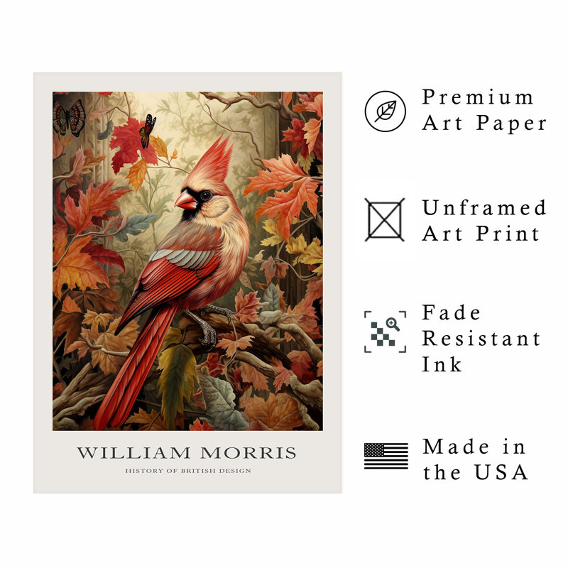 Animaux, animaux, William Morris, H 16 po x l 12 po