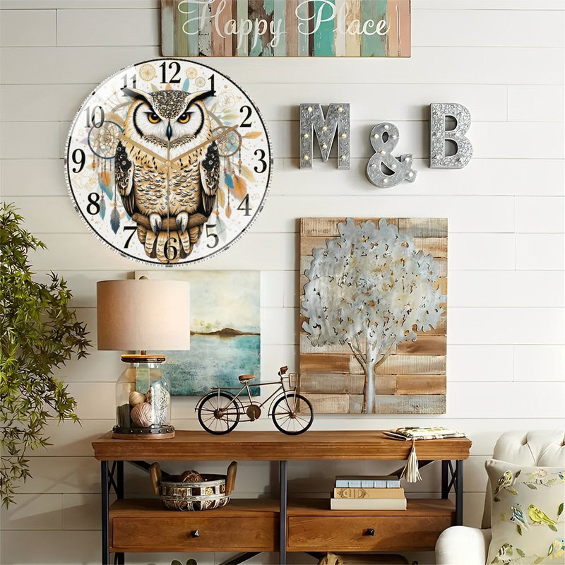 Horloge murale hibou Dreamcatcher