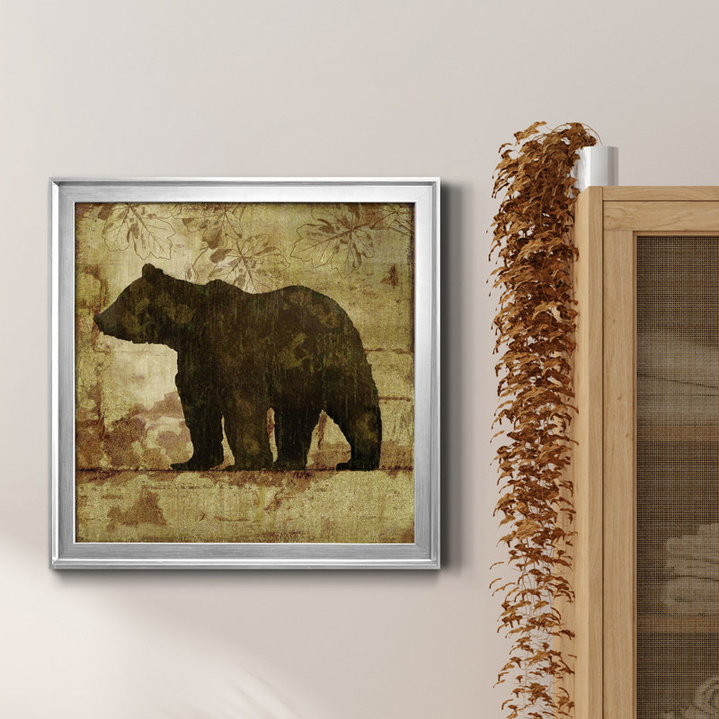 Country Bear - Reproduction d'art graphique sur toile encadrée, H 22,5 po x l 22,5 po x P 1,5 po, Argent
