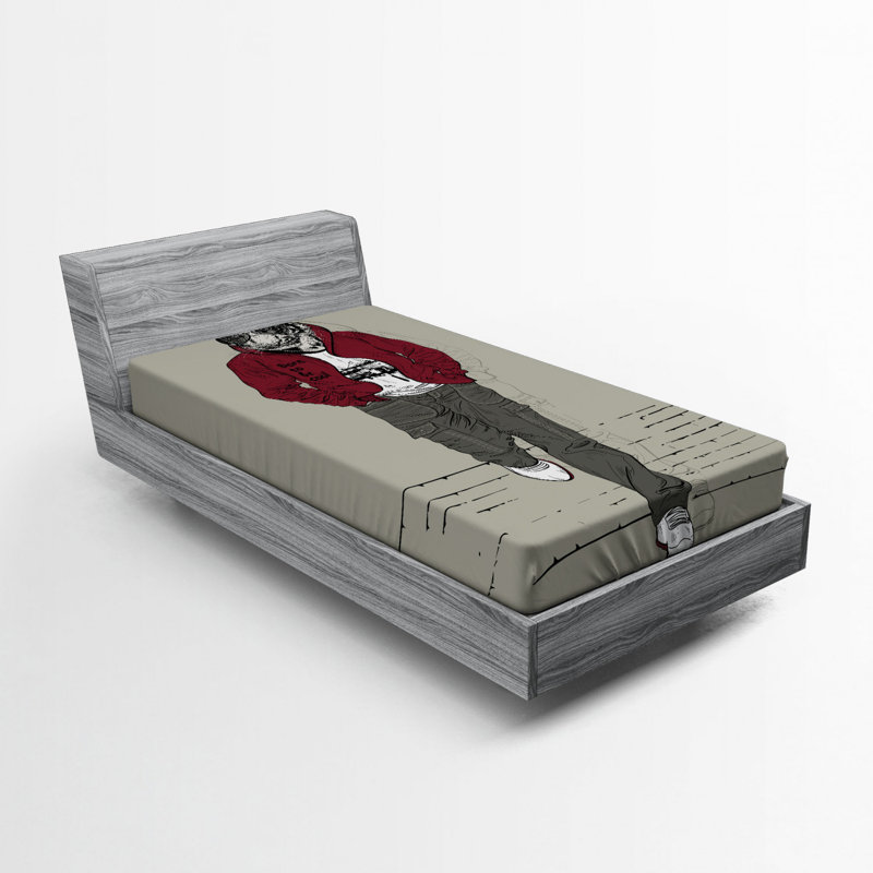 Drap-housse hipster tiger, Drap-housse de taille simple
