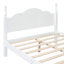 Cadre de lit plateforme en bois massif, taille standard, avec tête de lit, style cottage rétro, sommier à lattes en bois, aucun sommier tapissier nécessaire (blanc)