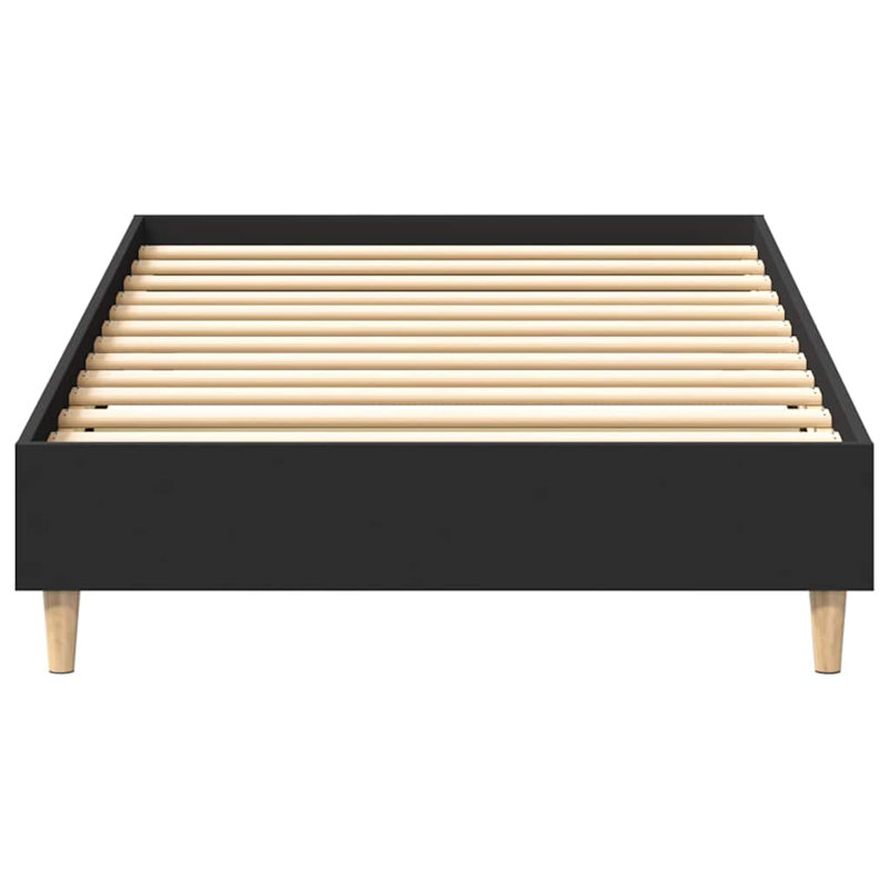 Bed Frame No Mattress Engineered Wood, 93 x 203cm, Black