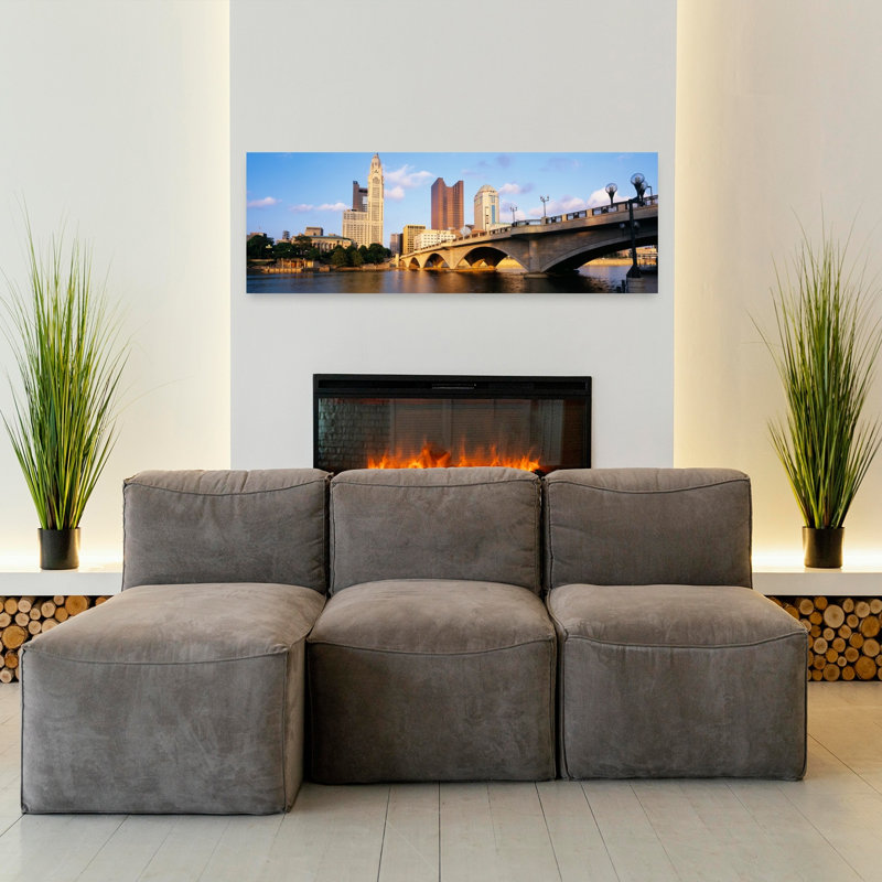 Scioto River, Columbus, Ohio, États-Unis, art contemporain abstrait, art mural de la ville, H 16 po x l 48 po