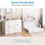 Armoire grand lit Farmhouse Murphy Bed avec station de charge, armoire-lit pliable caché peu encombrant pour appartement
