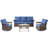 Quinaya Wicker 5 - Person Patio Conversation Set with Cushions-1499302378
