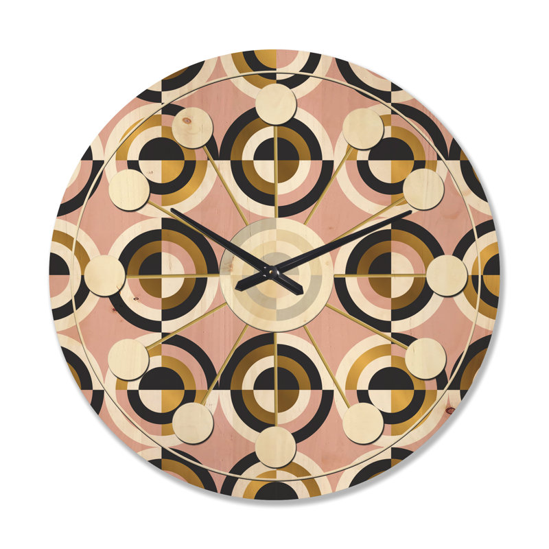 Horloge murale abstraite géométrique circulaire I, Grand