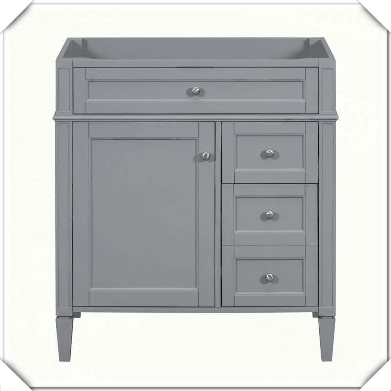 Meuble-lavabo moderne avec tiroirs et tiroir sans comptoir, Gris