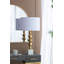 Lampe de table 15X29,5 "dorée et blanche avec corps rond à quatre niveaux (abat-jour requis)-947381661