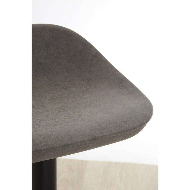 Linndale Swivel Upholstered Adjustable Height Counter Stool with Metal Frame, Ash
