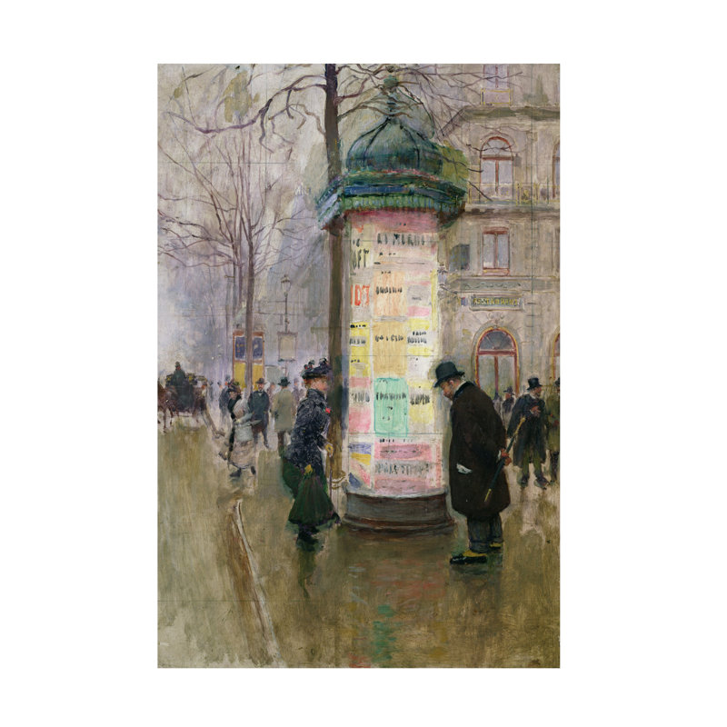Jean Beraud The Colonne Morris, C.1885 Canvas Art, 19" H x 12" W