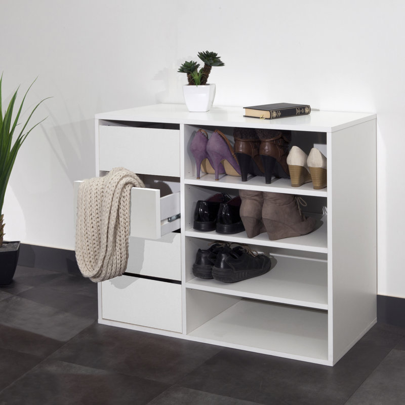 12 Pair Shoe Rack, White
