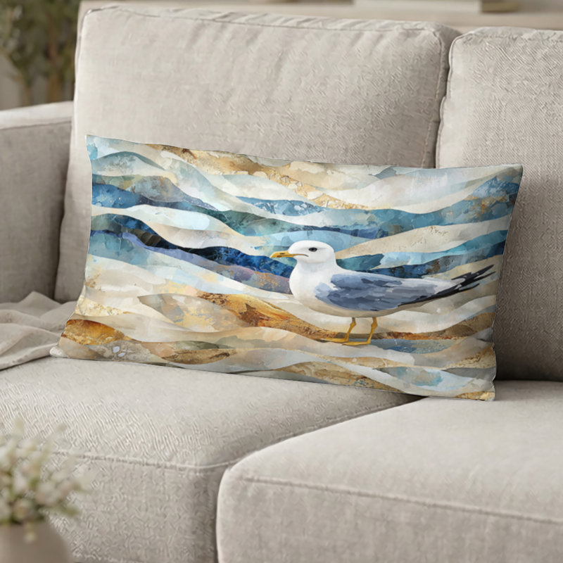 Coussin Coastal Seagull The Watchful Gull I - Coussin décoratif pour animaux, H 12 po x l 20 po