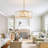 Herrin Modern Round Crystal Chandelier, Gold Semi Flush Mount Ceiling Lights-885790846
