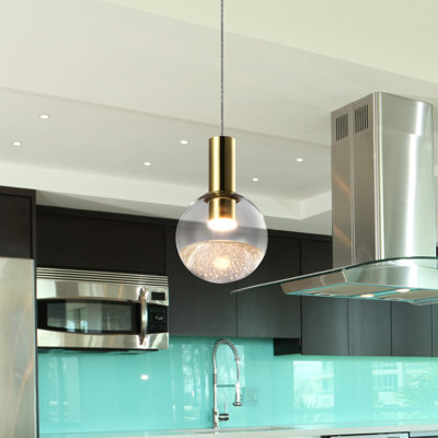 Luminaire suspendu à DEL réglable en hauteur avec abat-jour sphérique 5 po Sienna