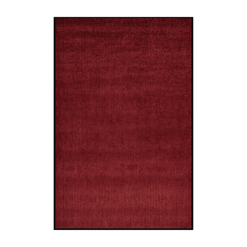 Tapis rouge uni lavable à la machine, Rectangulaire 2 pi x 3 pi