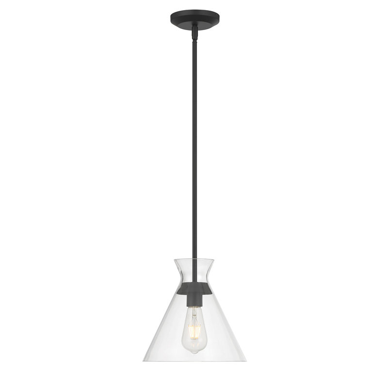 Luminaire suspendu 1 lumière Amarella, Noir mat, H 46,3 po x l 10 po x P 10 po